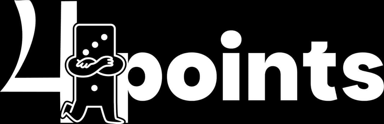 Logo 4 Points, entreprise d'assistantes de direction externalisées (sur fond noir)